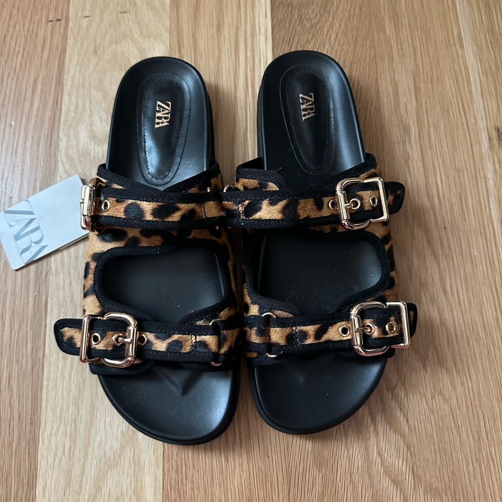 Zara Leopard Sandals NWT 40